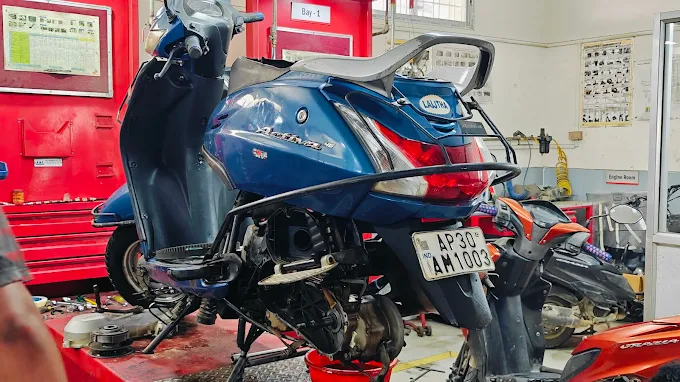 Scooter under service